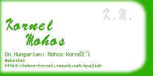 kornel mohos business card